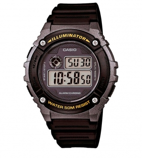 Монополия | Японские наручные часы мужские Casio Collection W-216H-1B с хронографом