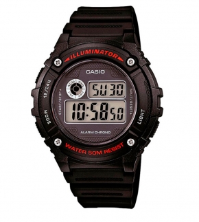 Монополия | Японские наручные часы мужские Casio Collection W-216H-1A с хронографом
