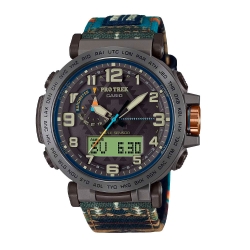 Монополия | Японские наручные часы мужские Casio Pro Trek PRG-601PE-5 с хронографом