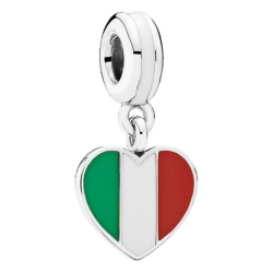 Монополия | Шарм-подвеска Moments «Italy Heart Flag»  «Флаг Сердце Италия» 