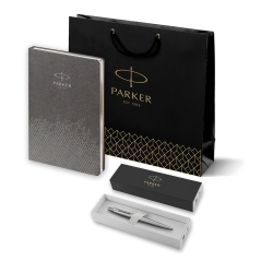Монополия | Подарочный набор: Шариковая ручка Parker Jotter Essential, St. Steel СT и Ежедневник недатированный, серый P1951110_5103170