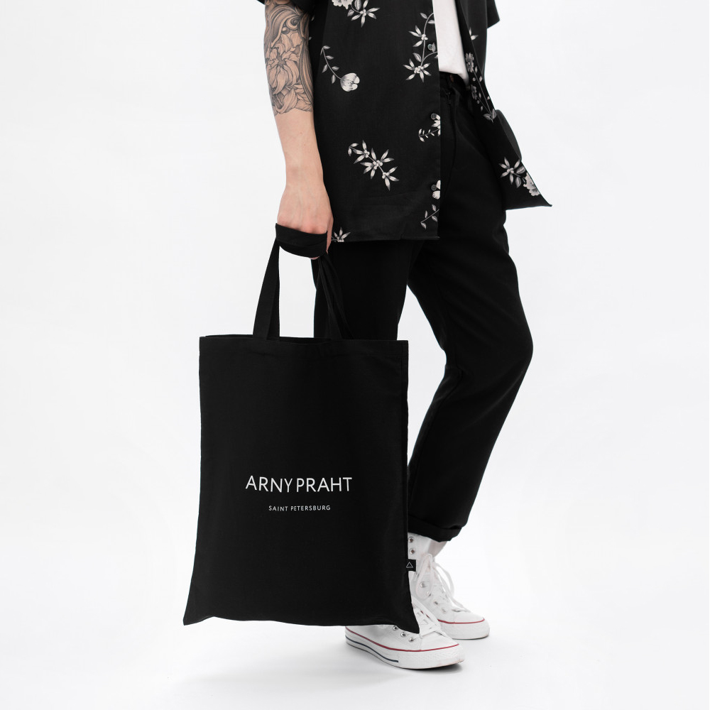 Черная текстильная сумка-шоппер Omi | ARNY PRAHT 
