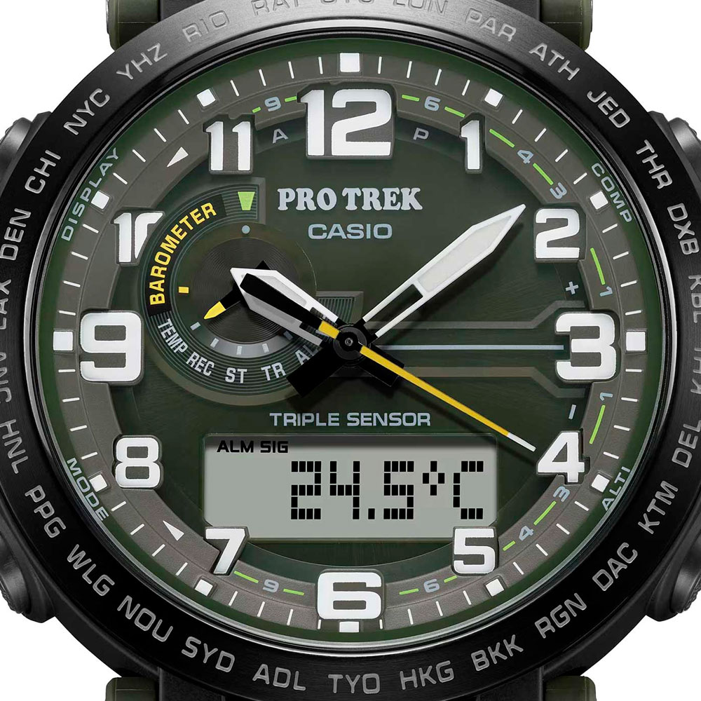 Японские наручные часы мужские Casio Pro Trek PRG-601YB-3 с хронографом | Casio 