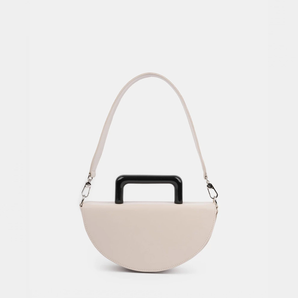 Полукруглая каркасная женская сумка Stella S в цвете Нюд | ARNY PRAHT 