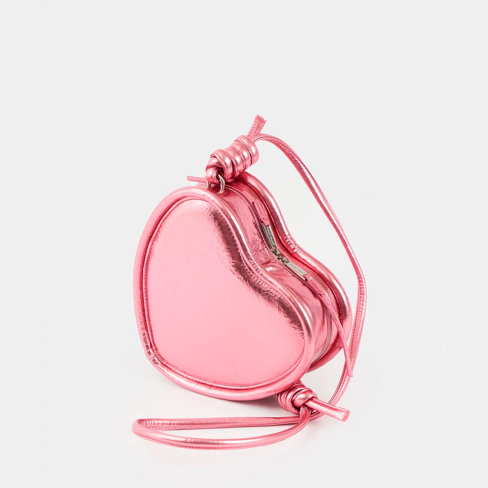 Каркасная сумка Crush в форме сердца с ремнем в цвете Розовый лимонаж | ARNY PRAHT 