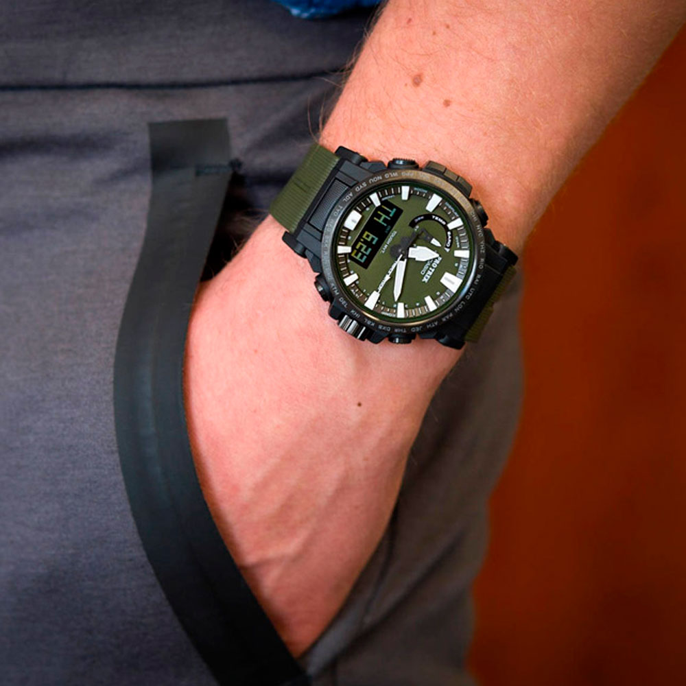 Японские наручные часы мужские Casio Pro Trek PRW-61Y-3E с хронографом | Casio 