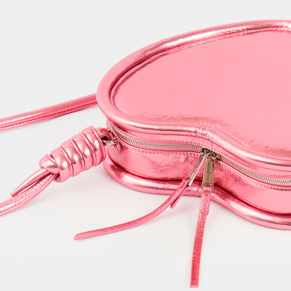 Каркасная сумка Crush в форме сердца с ремнем в цвете Розовый лимонаж | ARNY PRAHT 