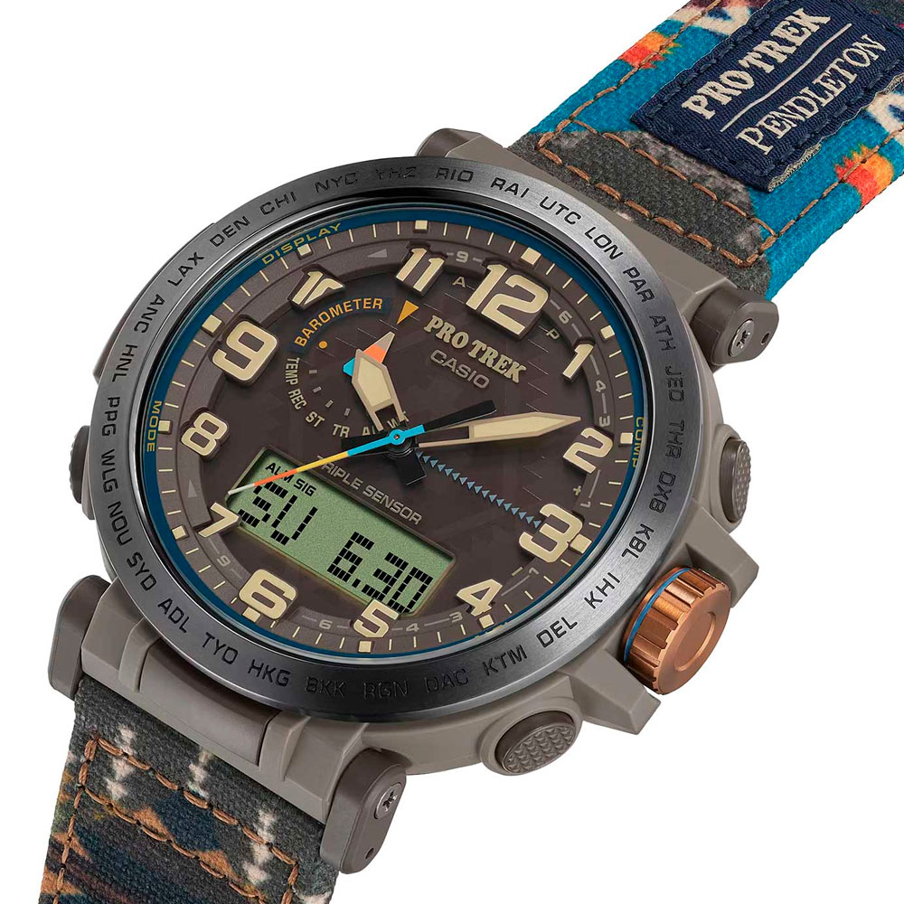 Японские наручные часы мужские Casio Pro Trek PRG-601PE-5 с хронографом | Casio 