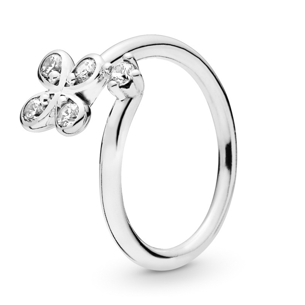 Ассиметричное кольцо «Цветок» 18 размер | PANDORA 
