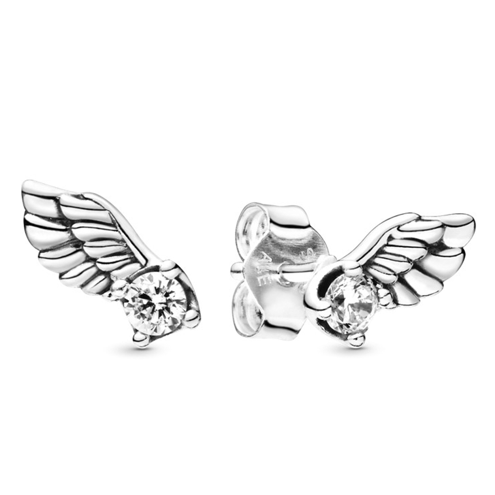 Серьги-пуссеты «Сверкающие крылья ангела» | PANDORA 
