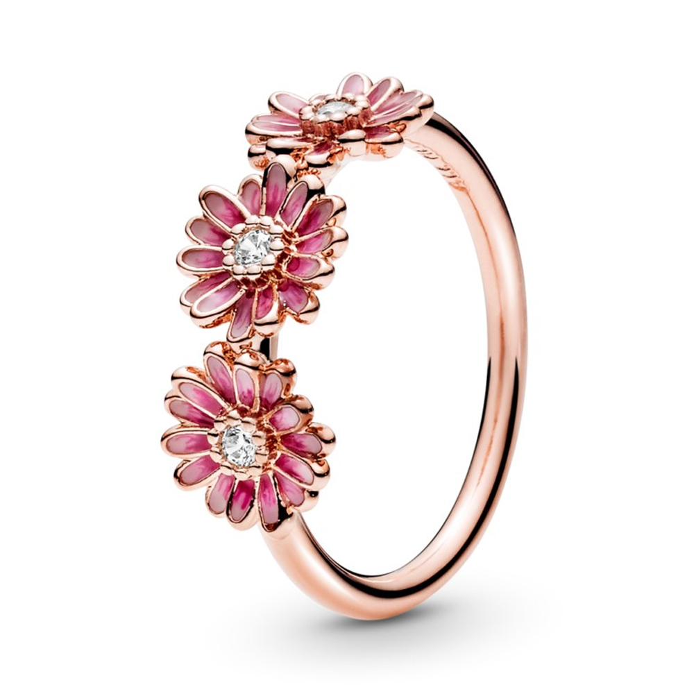 Кольцо «Розовые ромашки»  | PANDORA 