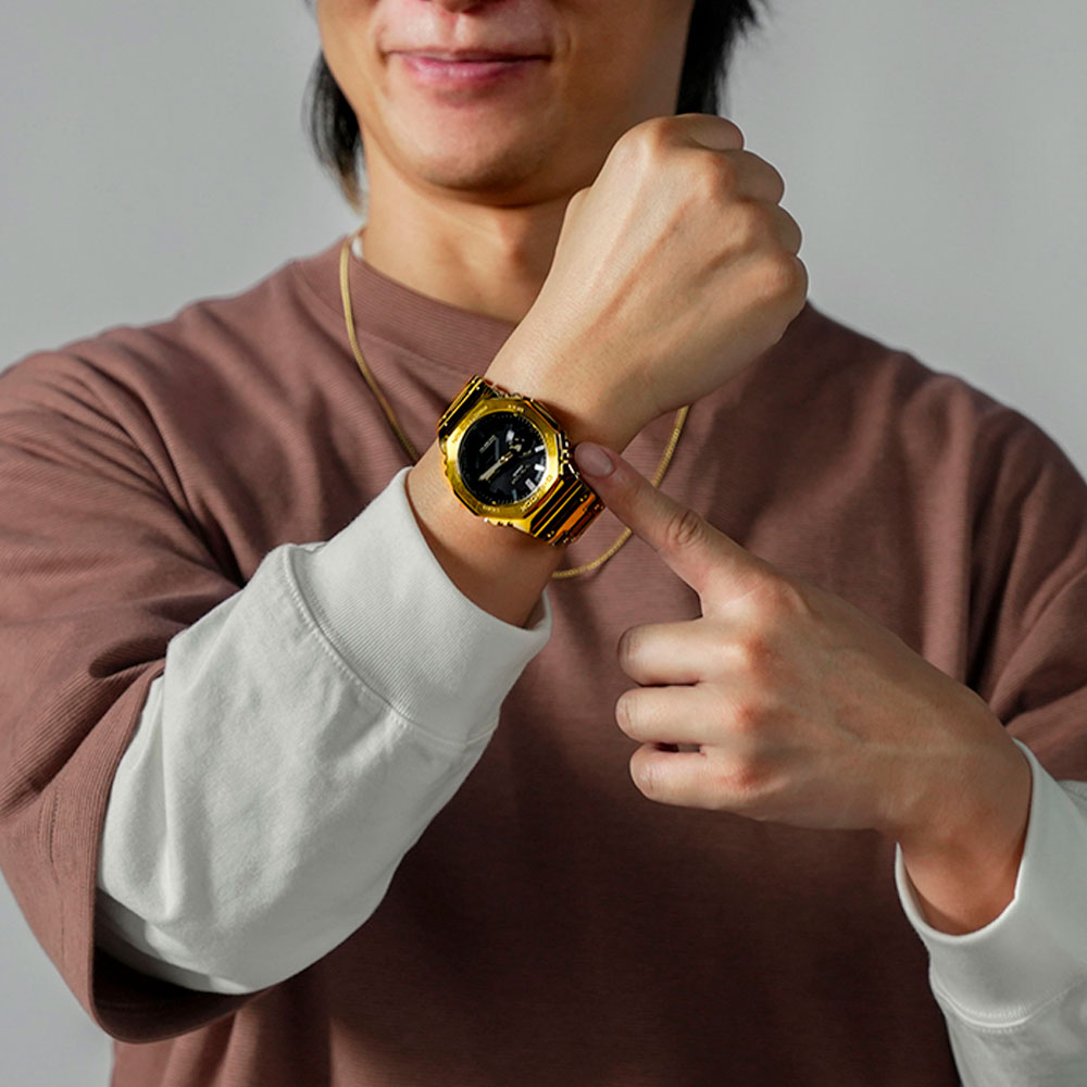 Японские наручные часы мужские Casio G-SHOCK GM-B2100GD-9A с хронографом | Casio 