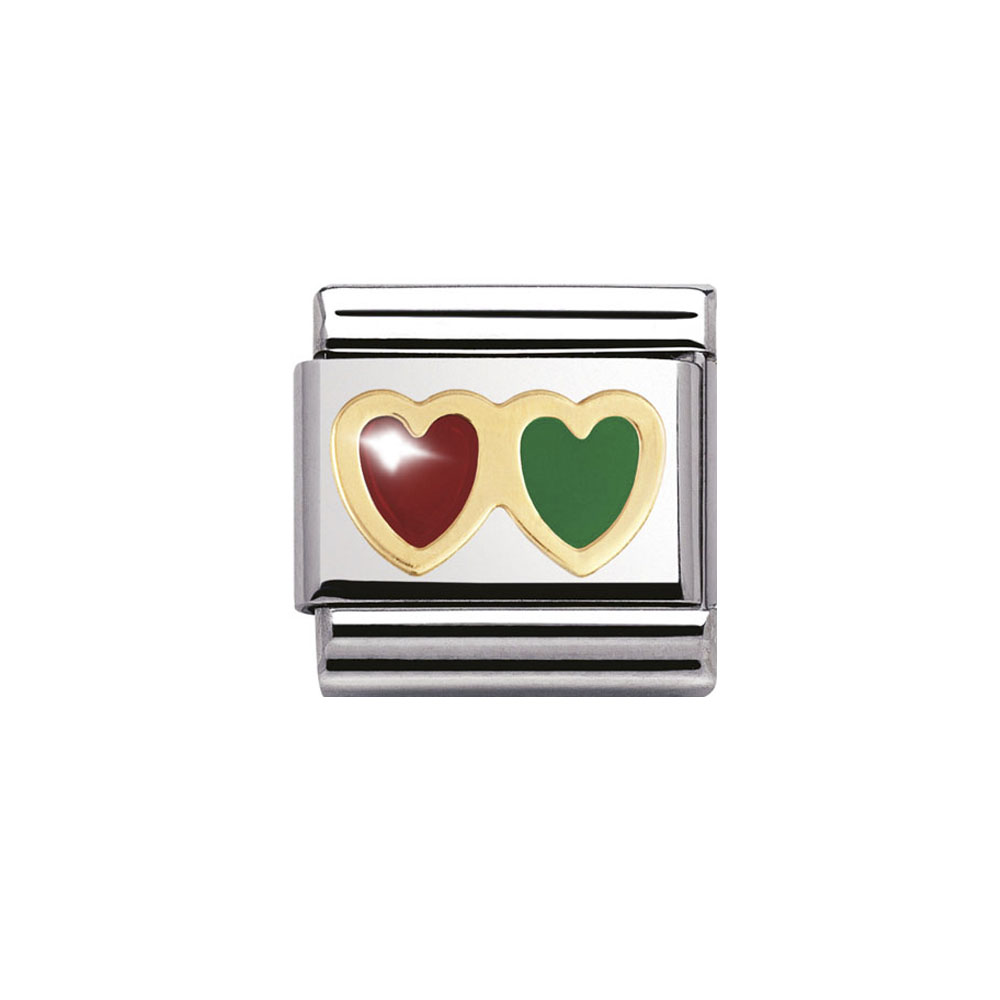 Звено CLASSIC  «Двойное сердце красное и зеленое»  | NOMINATION ITALY 