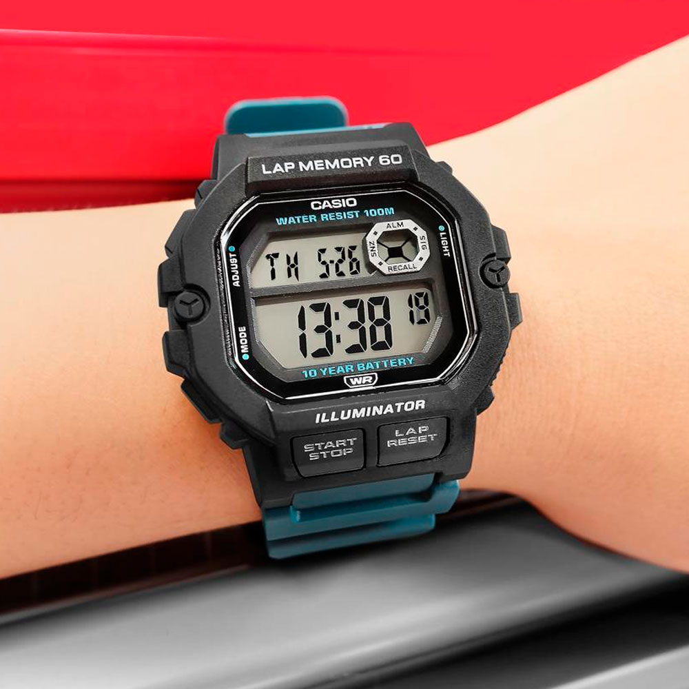 Японские часы мужские CASIO Collection WS-1400H-3A с хронографом | Casio 