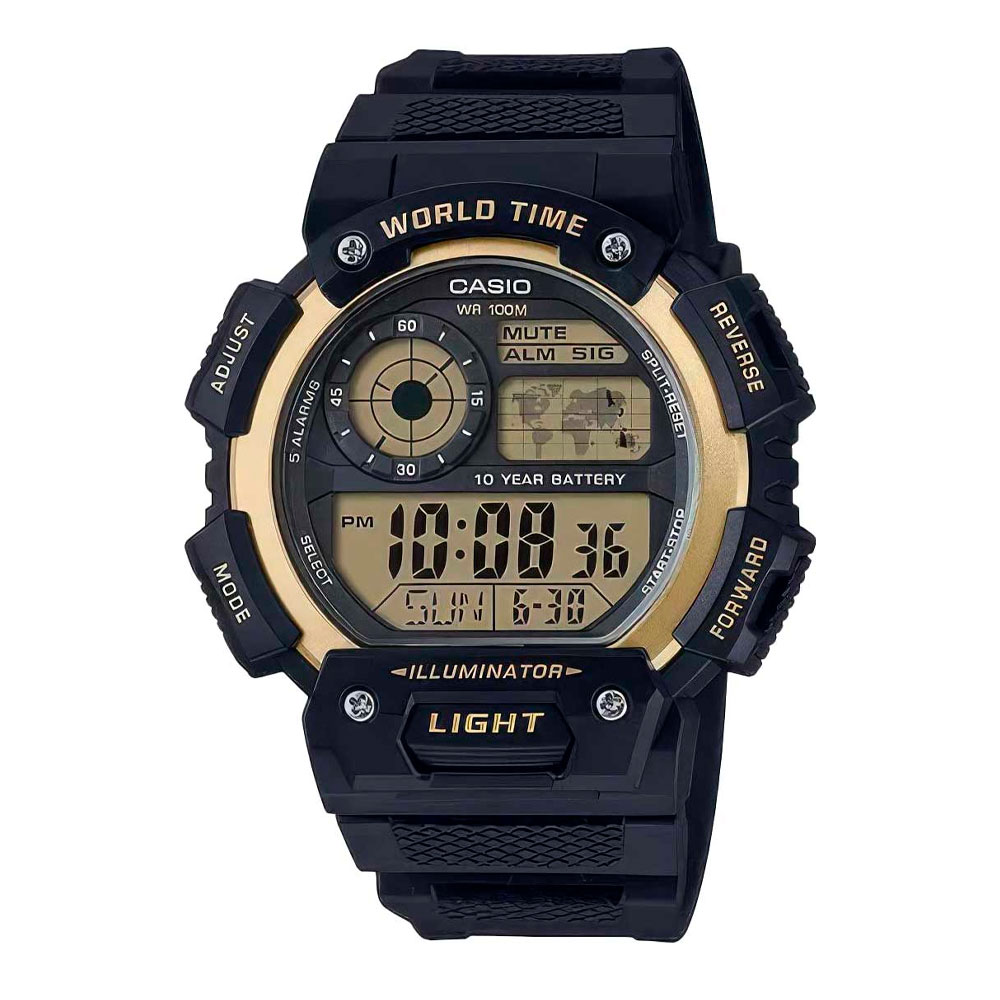 Японские часы мужские CASIO Illuminator  AE-1400WH-9A с хронографом | Casio 