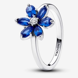 Монополия | Кольцо Pandora «Сверкающий синий гербарий» 