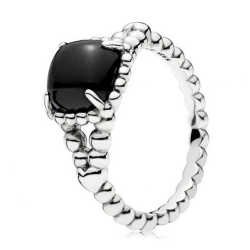 Монополия | Кольцо из серебра с черным кубическим цирконием Размер 16,5 и 18,5