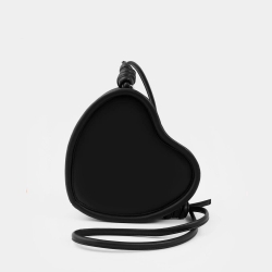 Монополия | Каркасная сумка Crush в форме сердца с ремнем в черном цвете