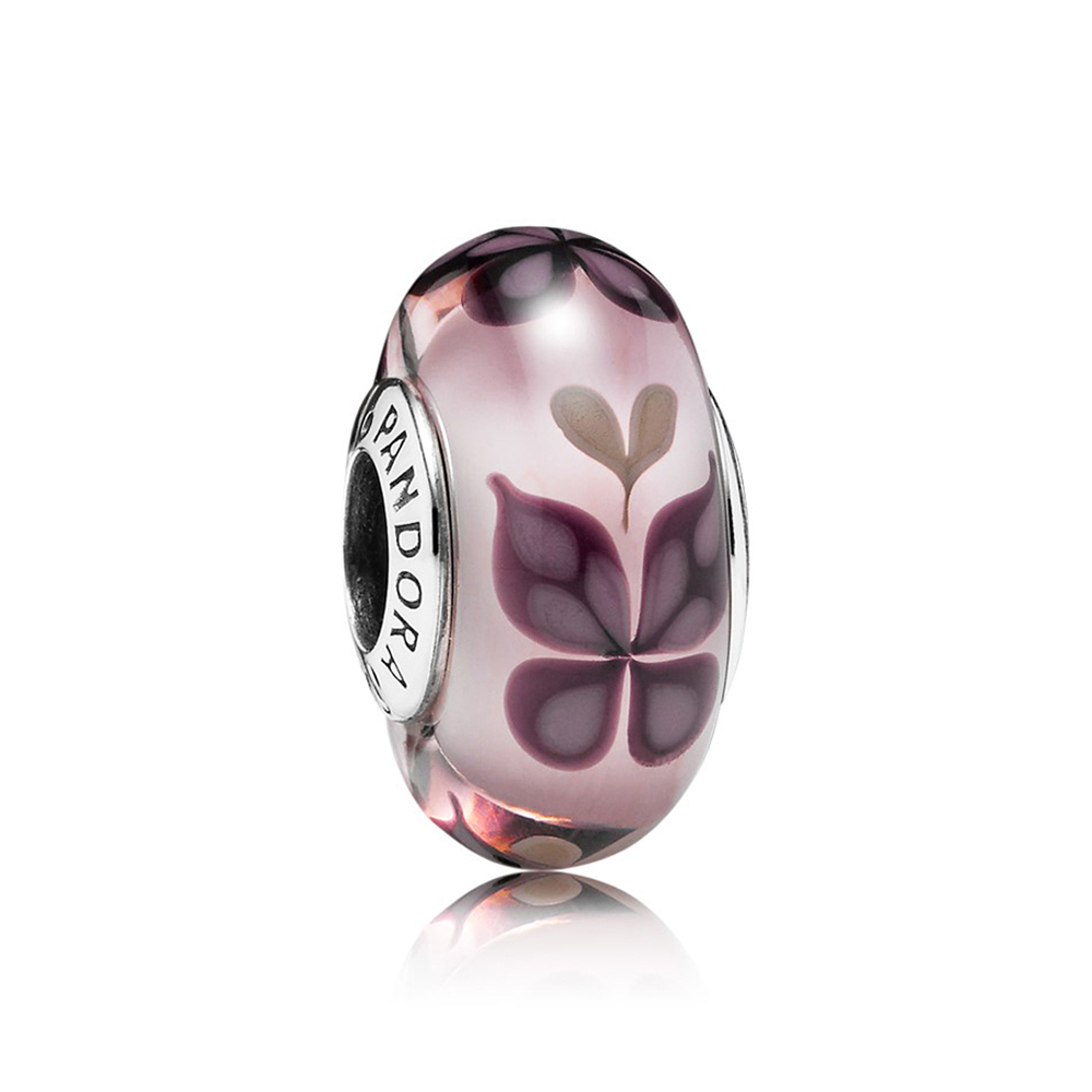 Шарм  «Розовая бабочка», муранское стекло | PANDORA 