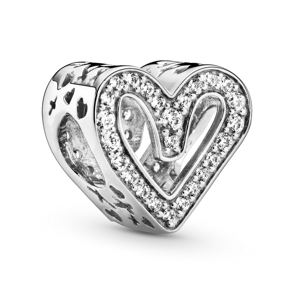 Шарм «Символ любви» со сверкающим сердцем произвольной формы | PANDORA 