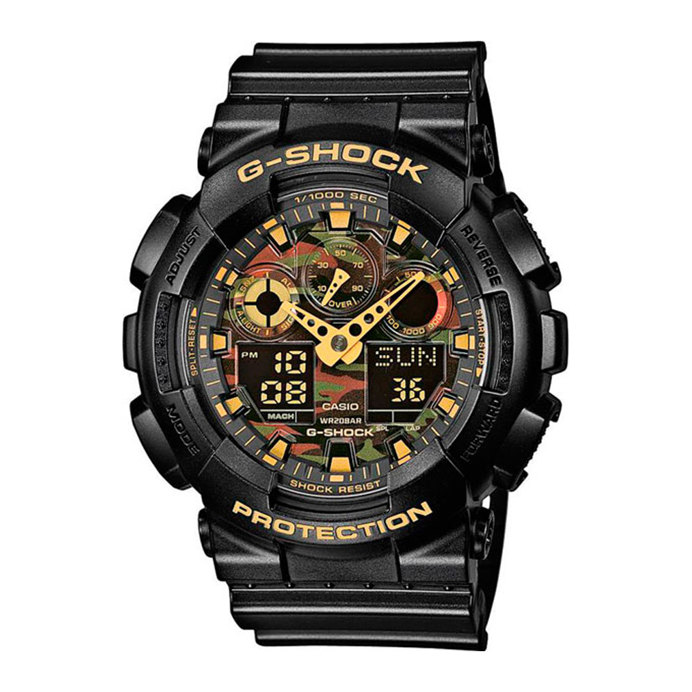 Японские наручные часы мужские Casio G-SHOCK GA-100CF-1A9 с хронографом | Casio 