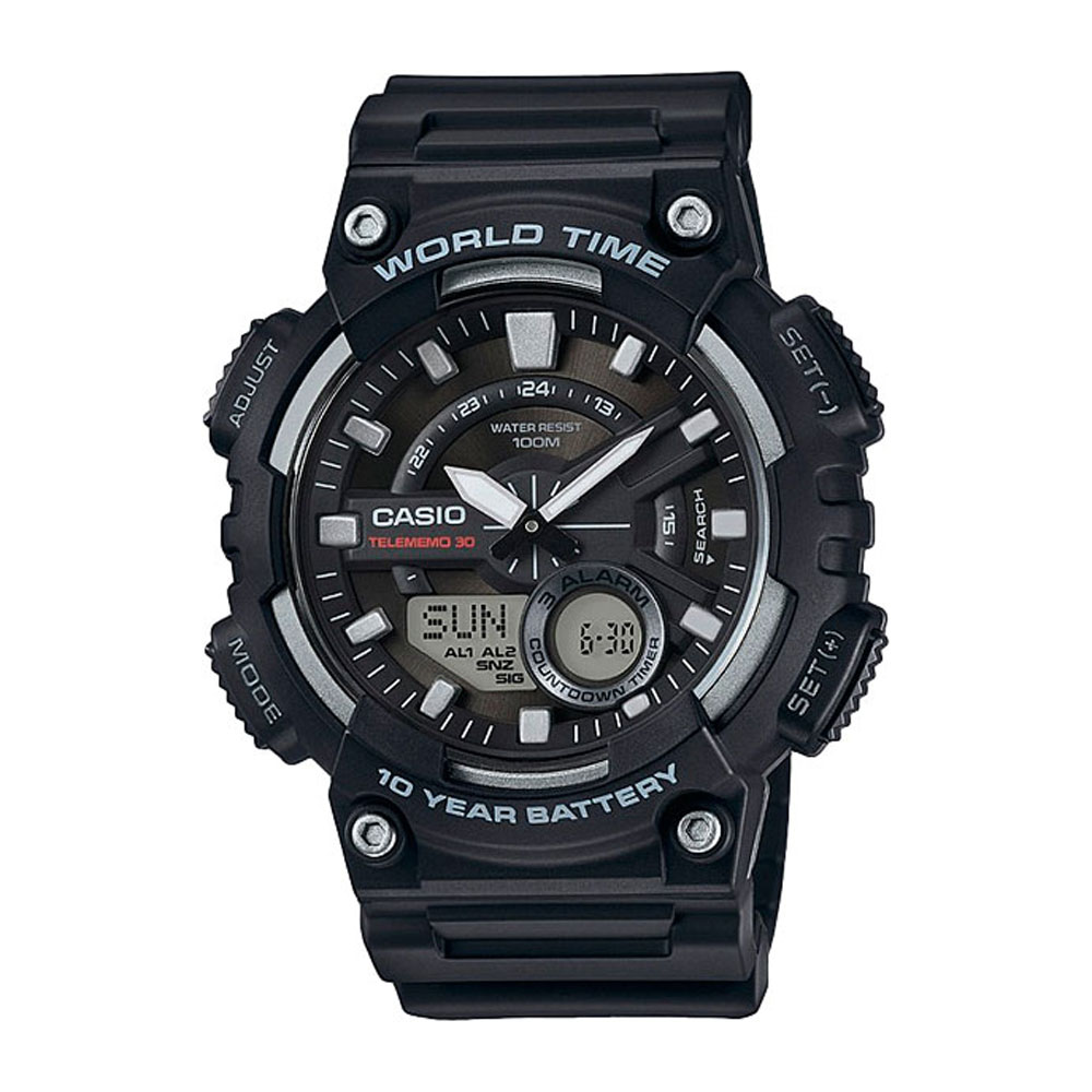 Японские наручные часы мужские Casio Collection AEQ-110W-1A с хронографом | Casio 
